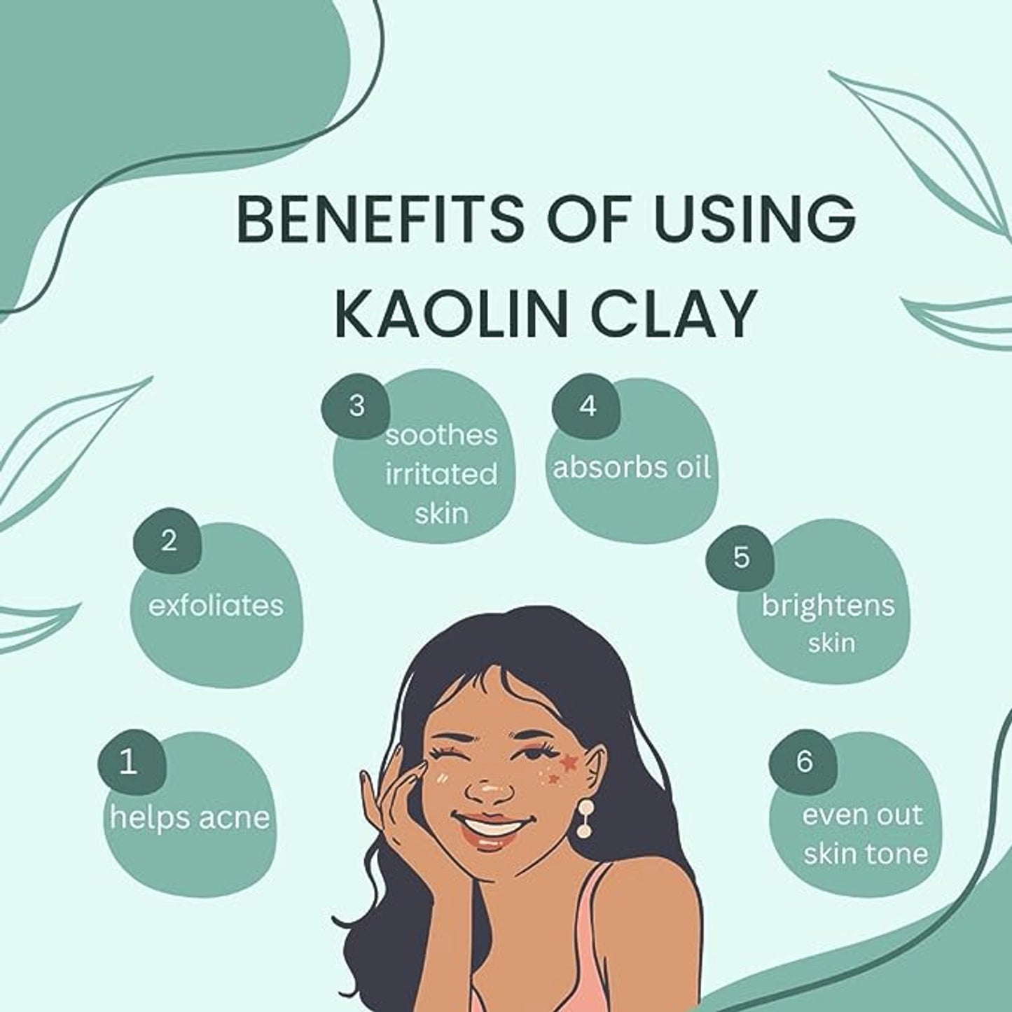 AmazerCare Natural White Kaolin Clay Powder (China Clay) Anti Acne, Skin Whitening & Hair Care| Face pack | 100% Pure White Kaolin Clay (Chini Mitti)